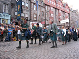 Clan Douglas (image 48) Clan Douglas on parade Lawnmarket near the top of The Royal Mile front left