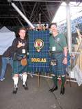 Clan Douglas (image 61) Hamish Douglas Burgess and Rev.Dr.Murray Frick with the Clan Douglas banner at the Castle Esplanade