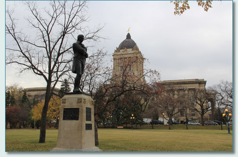 Robert Burns statue at the Manitoba Legislature Building, Winnipeg