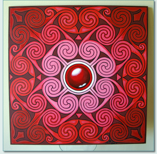 "Ross-shire Rose' painting based on the Hilton od Cadboll Stone, by Hamish Douglas Burgess, 2009