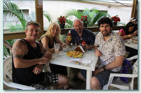 Hamish Burgess, Jennifer Fahrni, Máirtín de Cógáin and Seamus Kennedy,  Coxen Hole, Roatan, Bay Islands, Honduras - Irish Music Cruise 2012