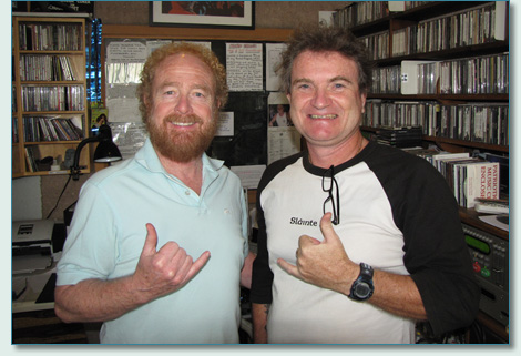 George Millar and Hamish Burgess in Mana'o Radio Studios, Wailuku, Maui - January 2012