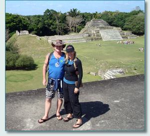 Hamish Burgess and Jennifer Fahrni at the Mayan City of Altun Ha