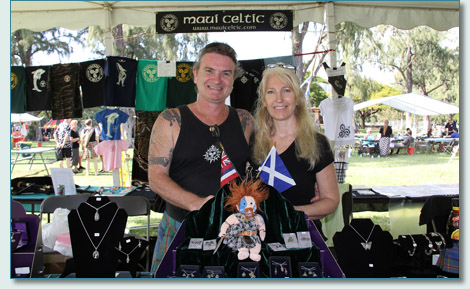 Hamish & Jennifer at the Maui Celtic booth - 32nd Hawaiian Scottish Festival, Waikiki