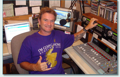 Hamish Burgess at Mana'o Radio, Wailuku Maui