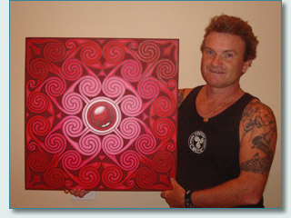 Hamish Burgess with Ross-shire Rose - Hilton of Cadboll painting