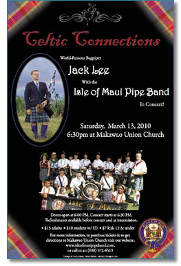 Isle of Maui Pipeband present Jack Lee in concert
