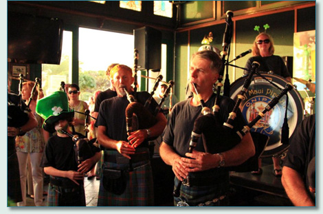 Jack Lee and the Isle of Maui Pipe Band at Mulligan's on the Blue Wailea Maui - St.Patrick's Day 2012