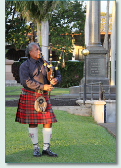 Jacob Kaio at the Princess Ka'iulani memorial, Royal Mausoleum, Oahu March 2012