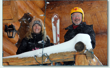 Jennifer Fahrni and Crazy Canuck Dave Irwin at Sunshine Mountain, Banff