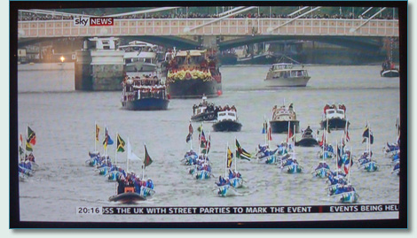 Queen's 60th Jubilee Flotilla on the River Thames