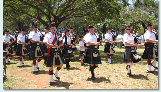 Massed Pipe Bands at the Hawaiian Scottish Festival & Highland Games 2010 