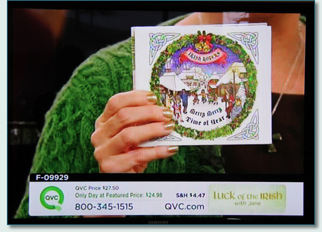 Hamish Burgess' artwork on The Irish Rovers' 'Merry Merry Time of Year' CD on the QVC channel