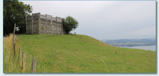 Reconstructed section of fortress of the Helvetii Celtic tribe, Mont Vully, Switzerland