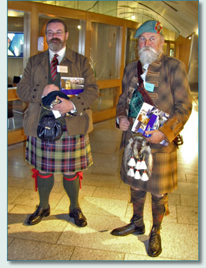 Stuart Morris of Balgonie Castle, and Iain MacIver of Strathendy at the Clan Convention at the Scottish Parliament, Edinburgh 2009