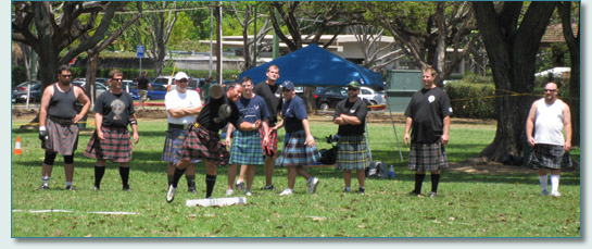 Heavy Athletics competitors at the Hawaiian Scottish Festival and Highland Games, Waikiki 2010