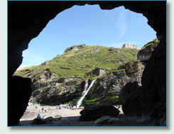Tintagel Beach and Waterfall from Merlin's Cave