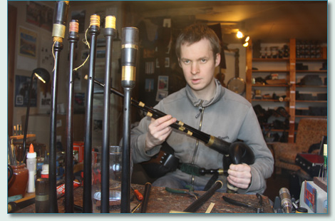 Pipemaker Fin Moore at his workshop in Dunkeld - November 2011