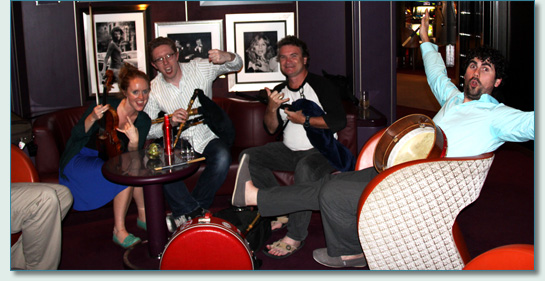 Hanneke Cassel, Andy May, Hamish Burgess and Mairtin de Cogain on the Irish Music Cruise 2012