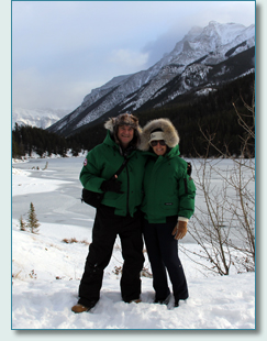 Hamish Burgess and Jennifer Fahrni at Two Jacks Lake, Banff, Alberta.