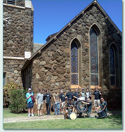 Maui Bagpipe Workshop with Jack Lee, Makawao Union Church, Maui, March 2012