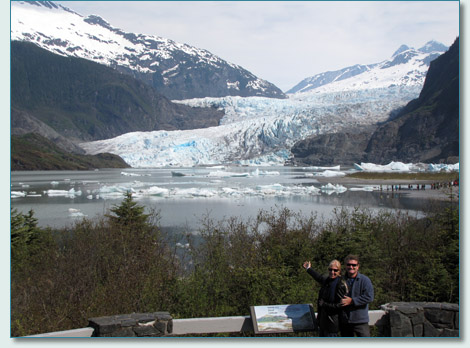 Jennifer Fahrni and Hamish Burgess at Mendenhall Glacier, Juneau, Alaska - May 2011