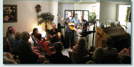 Michael Black & Jon Sanders, with guest Bud Clark, Lahaina house concert November 2010