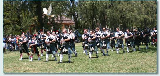 Massed Pipebands at the Honolulu Scottish Festival '07