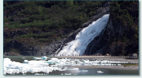 Mendenhall Glacier Falls near Juneau, Alaska