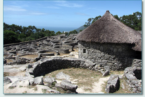 Celtic ruins of Castro de Santa Tegra, southern Galicia, in north-west Spain