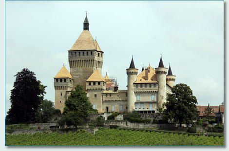 Vufflens-le-Château village and castle, Switzerland